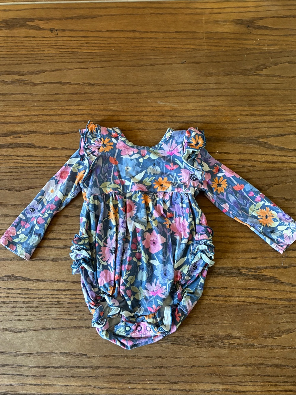 Little Sleepies Bamboo Long Sleeve Bubble Romper - Floral - 6-12M